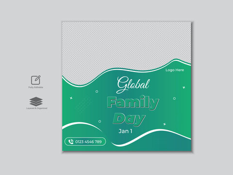 Global Family day Social Media Post Design