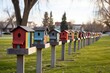 birdhouses installed in a local park by community members