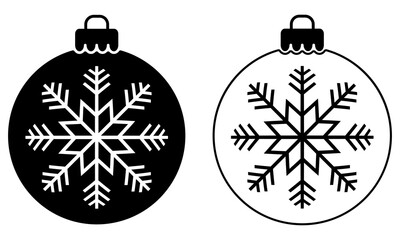 Wall Mural - Christmas tree balls. Flat and line art style design. Vector illustration isolated on white background