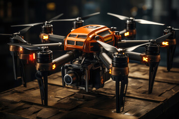 Poster - a futuristic concept of a drone delivery service, showcasing technological advancements in business 