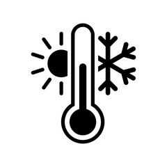 Wall Mural - thermometer with sun and snowflake icon