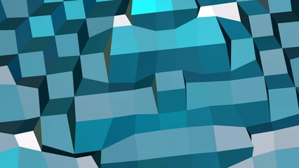 Poster - Abstract blue geometric polygon pattern animation