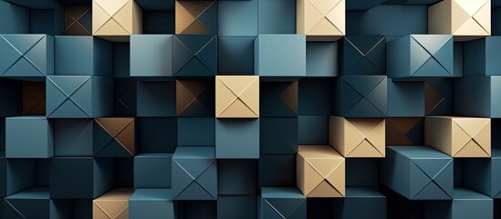 Poster - Box geometric pattern design is present
