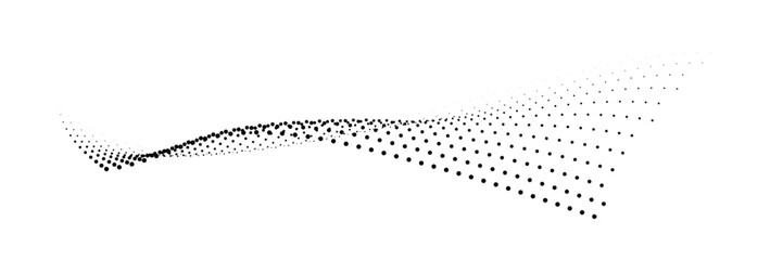 Poster - Technology abstract background. Geometric dotted curve shapes.