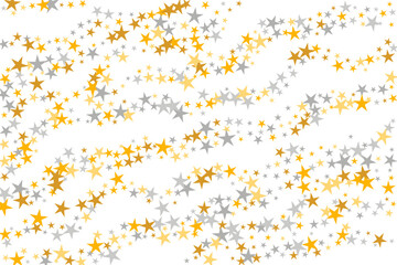 Wall Mural - Abstract silver and gold stars falling vector backdrop.