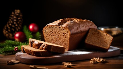 Wall Mural - christmas gingerbread cake with nuts