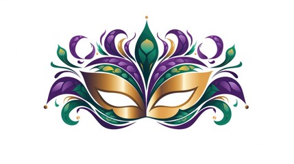 Wall Mural - A mardi gras mask on a white background. Mardi Gras decorative element.