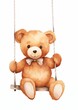teddy bear sitting swing illustration mottling coloring free darling