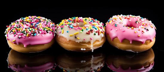 Sticker - Isolated donuts on white background