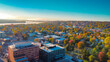 Canadian Fall aerial view of Fredericton, New Brunswick