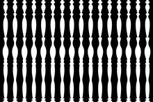 Abstract Of Balustrade Pattern Vector. Design European Style Of Stripe White On Black Background. Design Print For Texture, 3d, Rendering, Architecture, Interior,wallpaper. Set 4