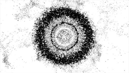 Wall Mural - Abstract Background White And Black Bubbling Circles 14