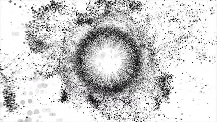 Wall Mural - Abstract Background White And Black Bubbling Circles 4.