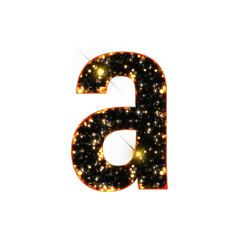 Poster - Sparkling bokeh alphabet letters from A to Z, isolated on transparent background, lowercase. This is a part of a set which also includes numbers, symbols, and frames