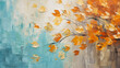 Autumn Abstract Background, Oil Brushstroke Painting Texture