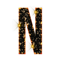 Poster - Sparkling bokeh alphabet letters from A to Z, isolated on transparent background, uppercase. This is a part of a set which also includes numbers, symbols, and frames