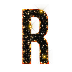 Poster - Sparkling bokeh alphabet letters from A to Z, isolated on transparent background, uppercase. This is a part of a set which also includes numbers, symbols, and frames
