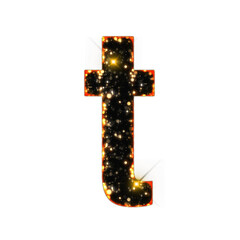Poster - Sparkling bokeh alphabet letters from A to Z, isolated on transparent background, lowercase. This is a part of a set which also includes numbers, symbols, and frames