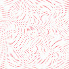 Canvas Print -  modern simple abstract wavy red color small polka dot circle distort pattern on white color background