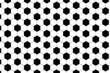 Black And White Geometric Hexagon Ball Seamless Pattern Like A Football
