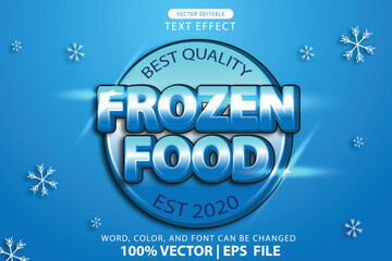 Wall Mural - vector editable text effects of frozen food logos, food shop headlines, butcher shops, ice cream shops and text editable vector templates