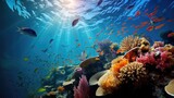 Fototapeta Do akwarium - Exotic marine life and vibrant coral reefs. Generative AI
