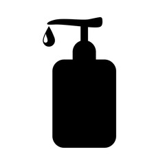 Poster - A large liquid soap symbol in the center. Isolated black symbol