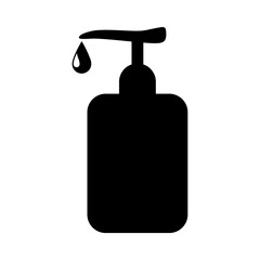 Poster - A large liquid soap symbol in the center. Isolated black symbol
