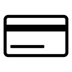 Poster - A large credit card symbol in the center. Isolated black symbol