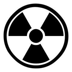 Poster - A large radiation symbol in the center. Isolated black symbol