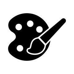 Poster - A large palette symbol in the center. Isolated black symbol