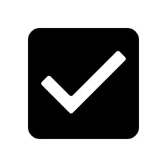 Poster - a large checkbox symbol in the center. isolated black symbol