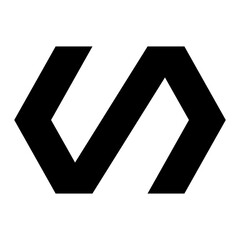 Poster - A large polymer symbol in the center. Isolated black symbol
