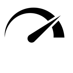 Poster - A large tachometer symbol in the center. Isolated black symbol