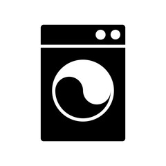 Poster - A large washer symbol in the center. Isolated black symbol