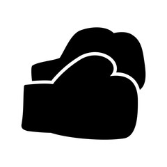 Poster - A large boxing gloves symbol in the center. Isolated black symbol