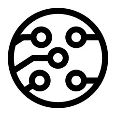 Poster - A large electrical board symbol in the center. Isolated black symbol