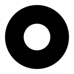 Poster - a large record media symbol in the center. isolated black symbol
