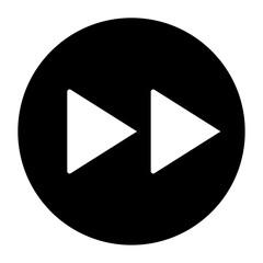 Poster - A large fast forward symbol in the center. Isolated black symbol