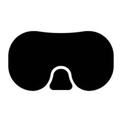 Poster - A large diving goggles symbol in the center. Isolated black symbol
