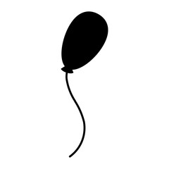 Poster - A large balloon symbol in the center. Isolated black symbol