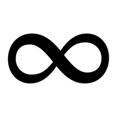 Poster - A large infinity symbol in the center. Isolated black symbol