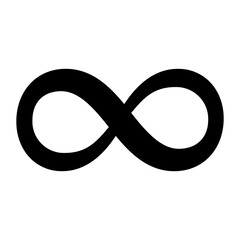 Poster - A large infinity symbol in the center. Isolated black symbol