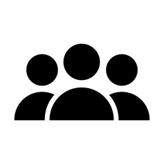 Poster - A large people symbol in the center. Isolated black symbol