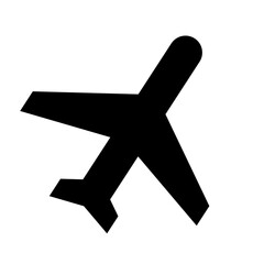 Poster - a large plane symbol in the center. isolated black symbol