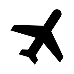 Poster - a large plane symbol in the center. isolated black symbol