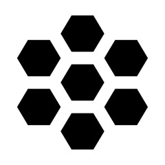 Poster - A large hive symbol in the center. Isolated black symbol