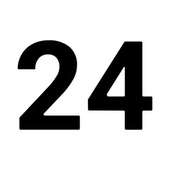 Poster - A large around the clock symbol in the center. Isolated black symbol