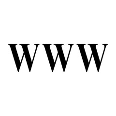 Poster - A large www symbol in the center. Isolated black symbol