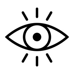 Poster - A large vision symbol in the center. Isolated black symbol